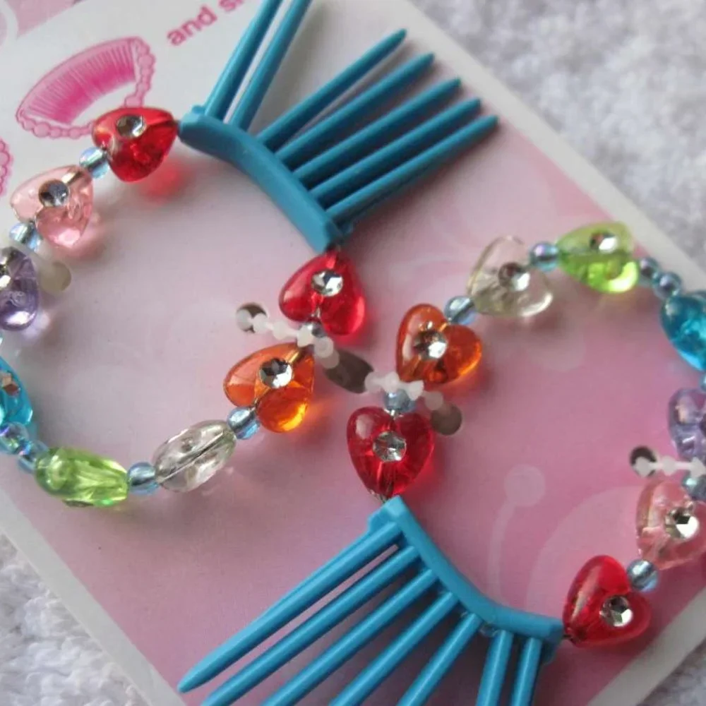 Scunci Girl Bendini Clip Bend Slide & Snap Plastic Beads Conair Hair Comb Pin